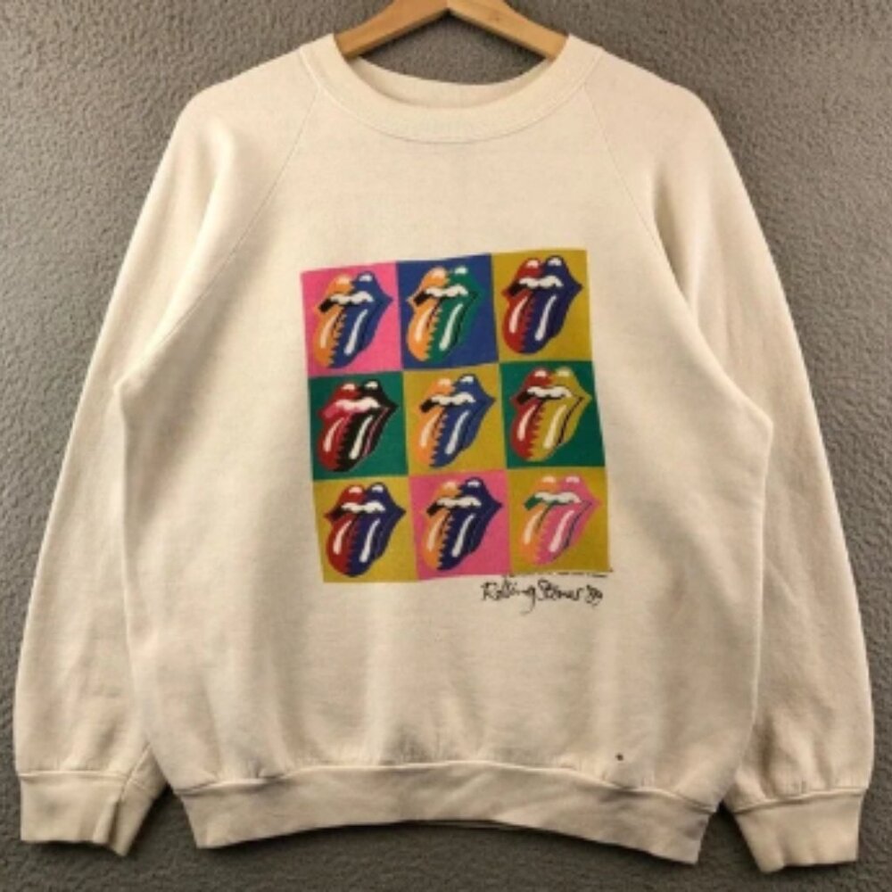 Vintage 1989 Rolling Stones North American Tour Andy Warhol Sweatshirt Size L